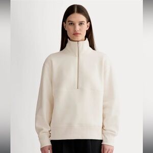 Everlane The Laid-Back Half-Zip Sweatshirt - Bone Off White